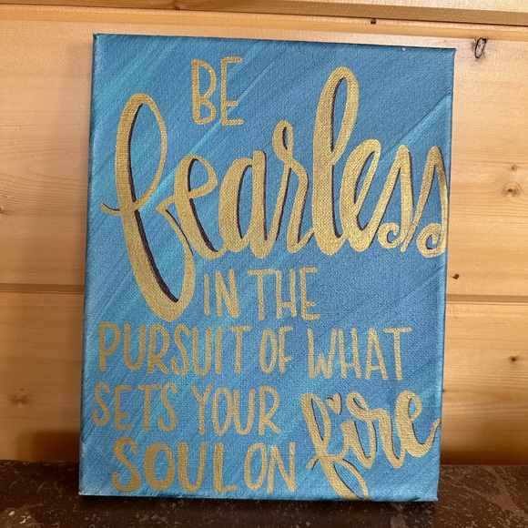 Be Fearless Canvas Wall Art Original Hand Painted Motivational Y2K Encouragement - Picture 12 of 13